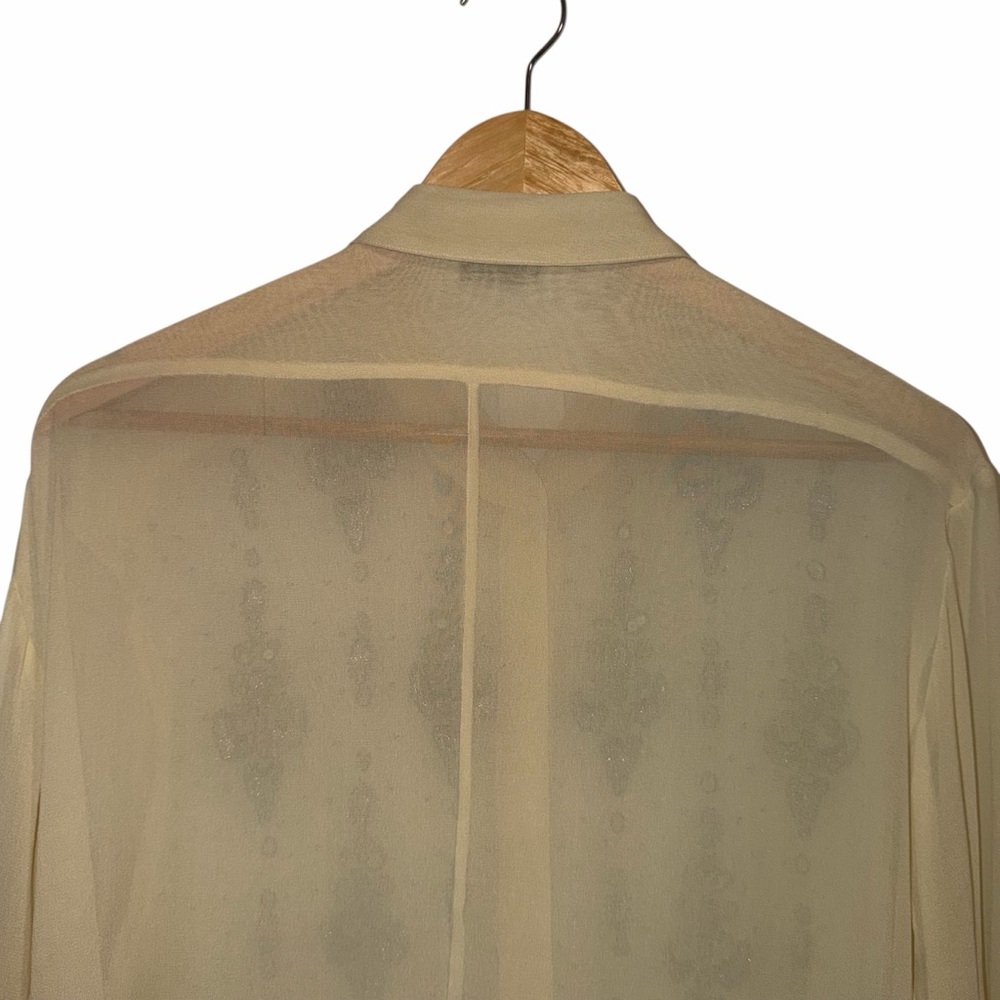 Dries Van Noten Tan Blouse Silk Beaded Embellished 10 Cocktail Party Fancy 🟡 - Picture 10 of 16